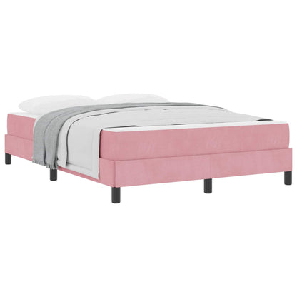 Letto a molle con materasso Rosa 140 x 220 cm Tessuto