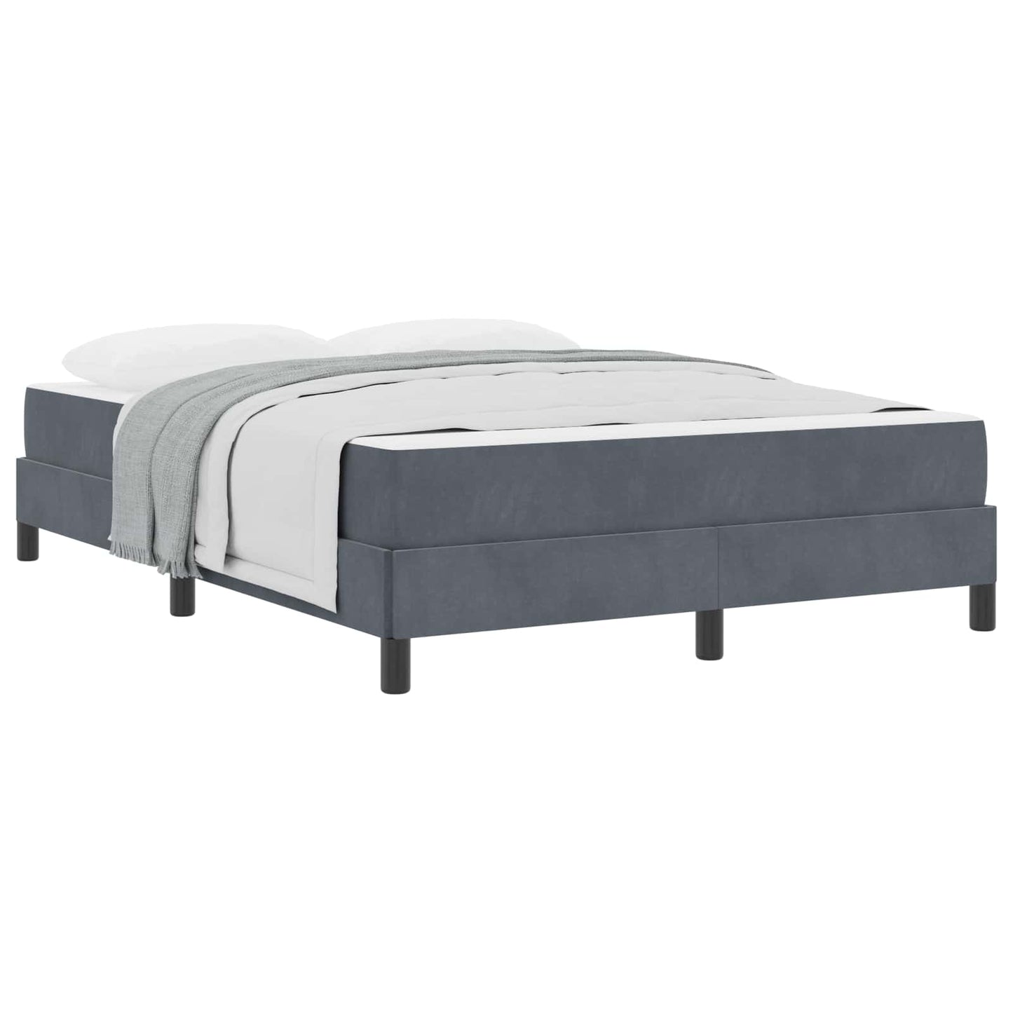 Letto a molle con materasso Grigio scuro 160 x 220 cm Tessuto