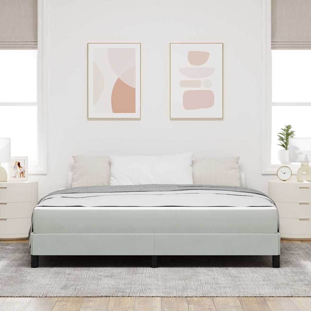 Letto a molle con materasso Grigio chiaro 180 x 220 cm Tessuto