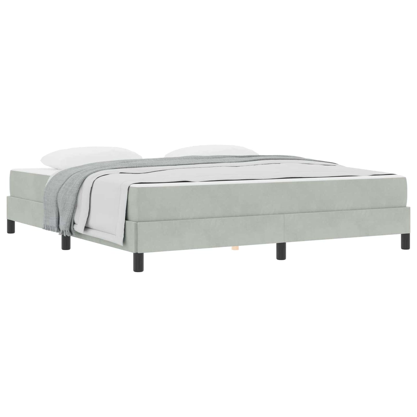Letto a molle con materasso Grigio chiaro 180 x 220 cm Tessuto