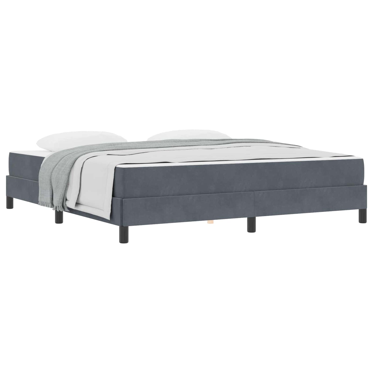 Letto a molle con materasso Grigio scuro 180 x 220 cm Tessuto