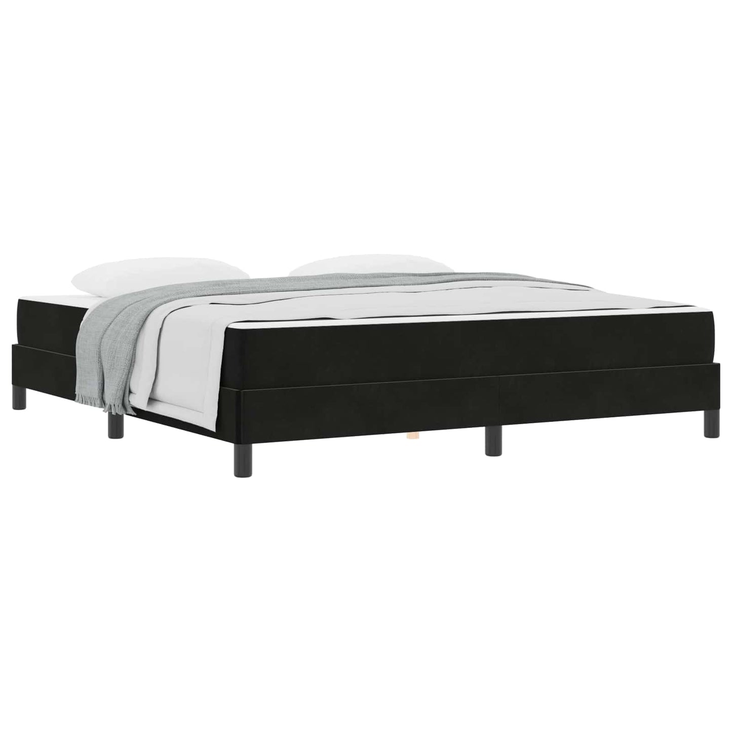 Letto a molle con materasso Nero 180 x 220 cm Tessuto