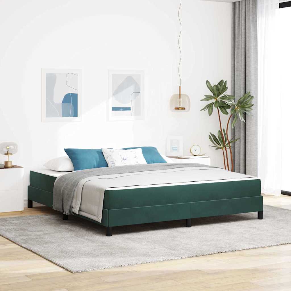 Letto a molle con materasso Verde Scuro 180 x 220 cm Tessuto