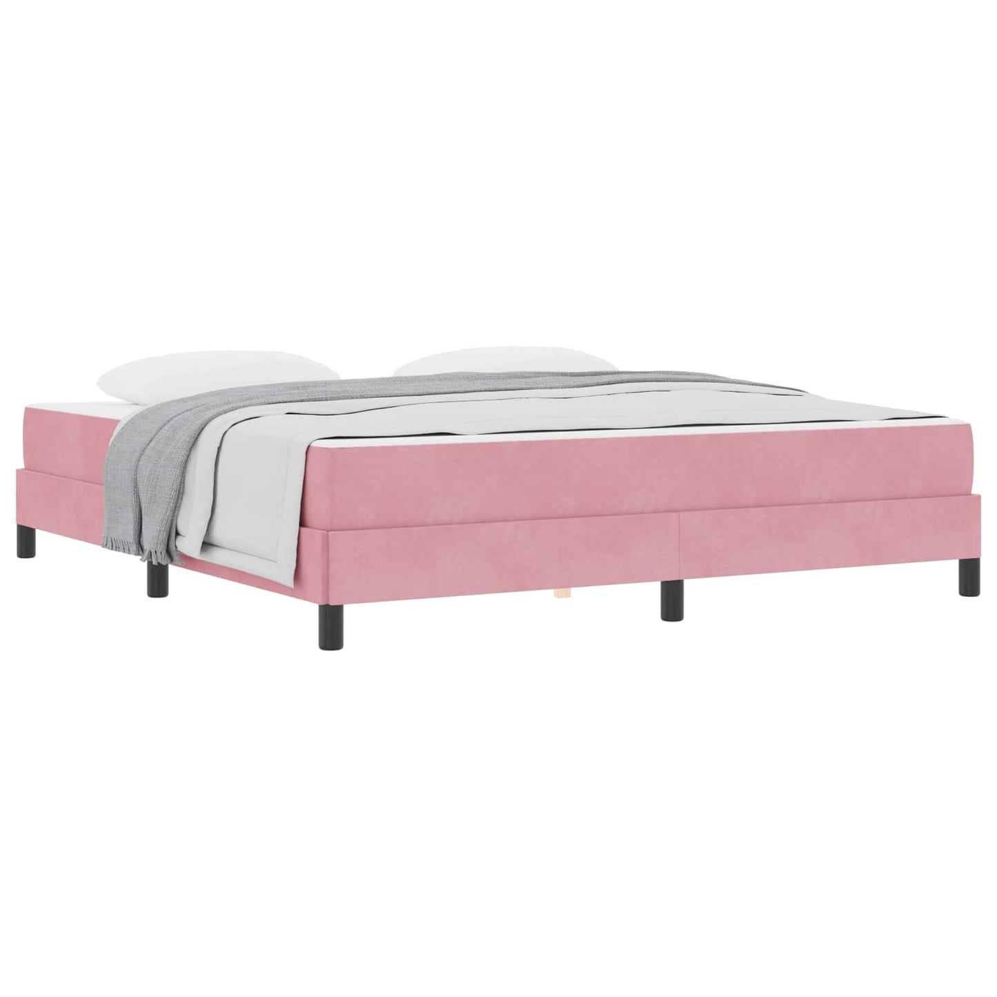 Letto a molle con materasso Rosa 180 x 220 cm Tessuto