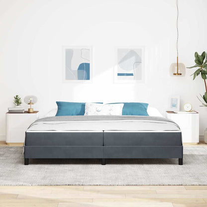Letto a molle con materasso Grigio scuro 200 x 220 cm Tessuto