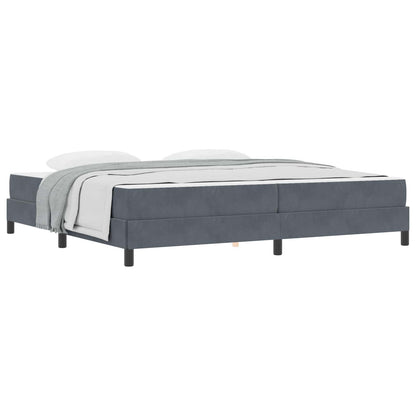 Letto a molle con materasso Grigio scuro 200 x 220 cm Tessuto