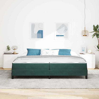 Letto a molle con materasso Verde Scuro 200 x 220 cm Tessuto