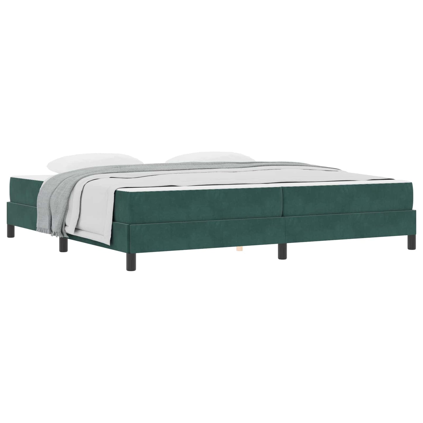 Letto a molle con materasso Verde Scuro 200 x 220 cm Tessuto