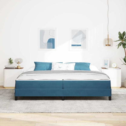 Letto a molle con materasso Blu Scuro 200 x 220 cm Tessuto