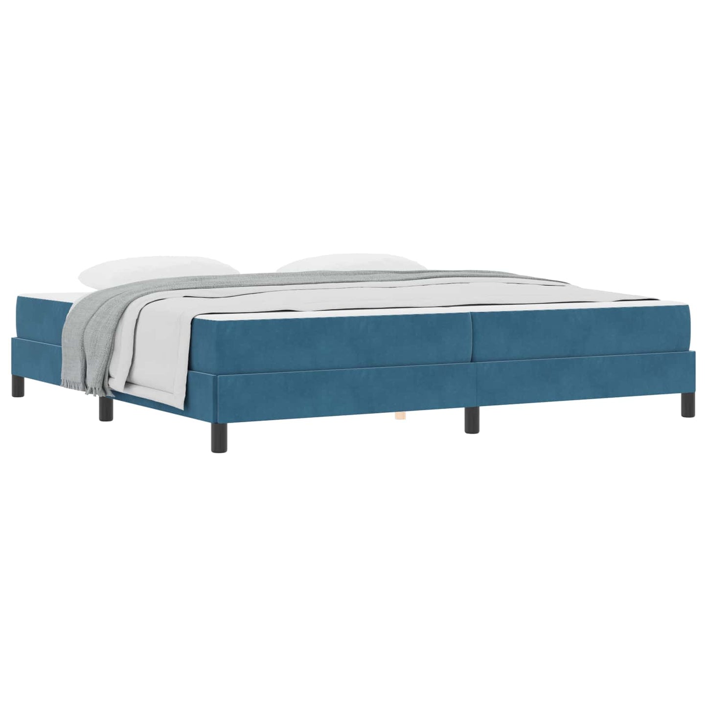 Letto a molle con materasso Blu Scuro 200 x 220 cm Tessuto