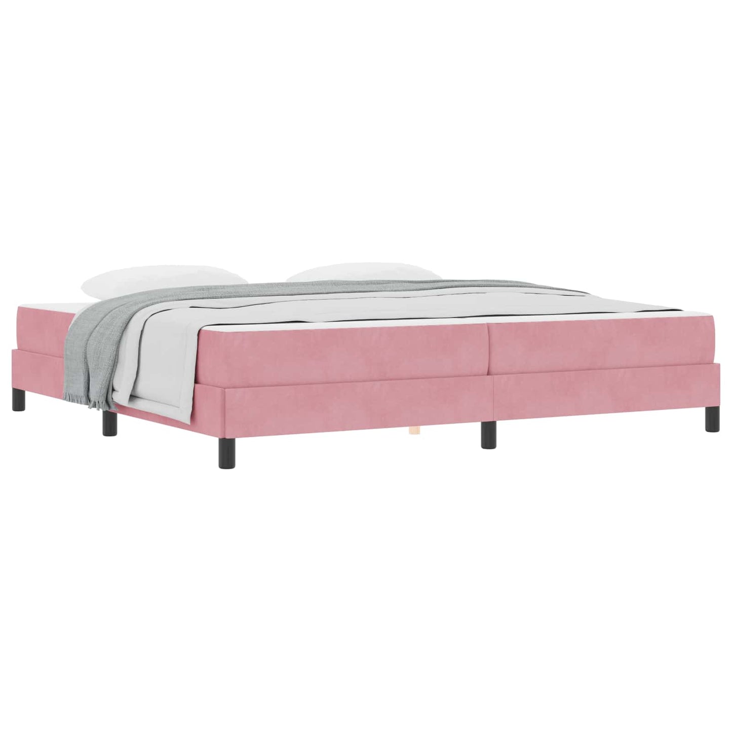 Letto a molle con materasso Rosa 200 x 220 cm Tessuto