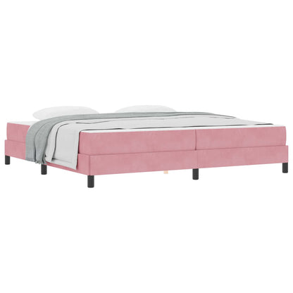 Letto a molle con materasso Rosa 200 x 220 cm Tessuto