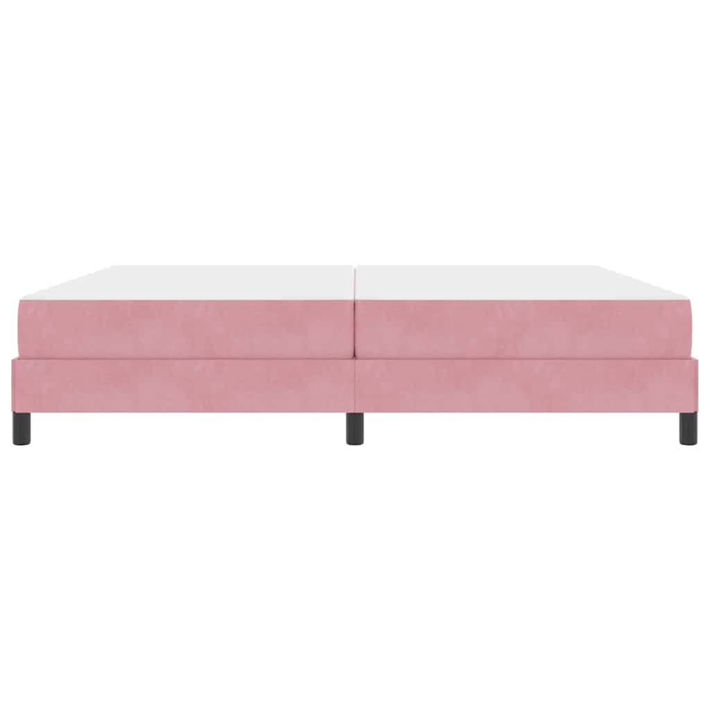 Letto a molle con materasso Rosa 200 x 220 cm Tessuto
