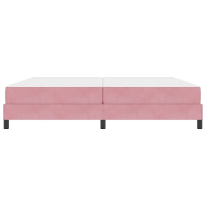 Letto a molle con materasso Rosa 200 x 220 cm Tessuto