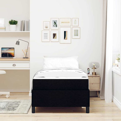 Letto a molle Nero 80 x 200 cm Tessuto