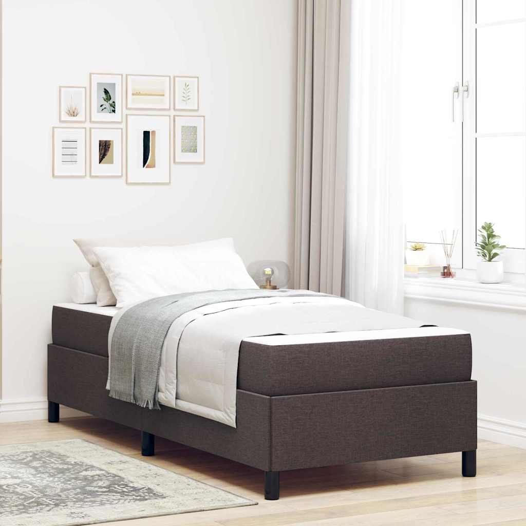 Letto a molle Marrone Scuro 80 x 200 cm Tessuto