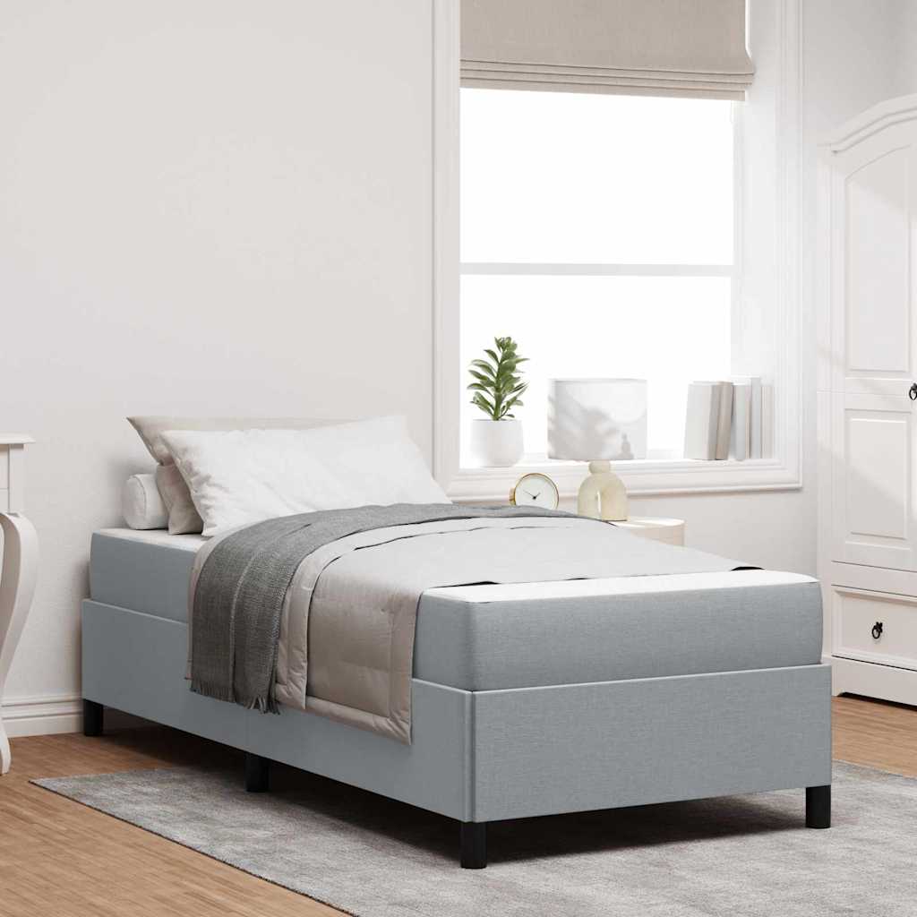 Letto a molle Grigio chiaro 90 x 200 cm Tessuto