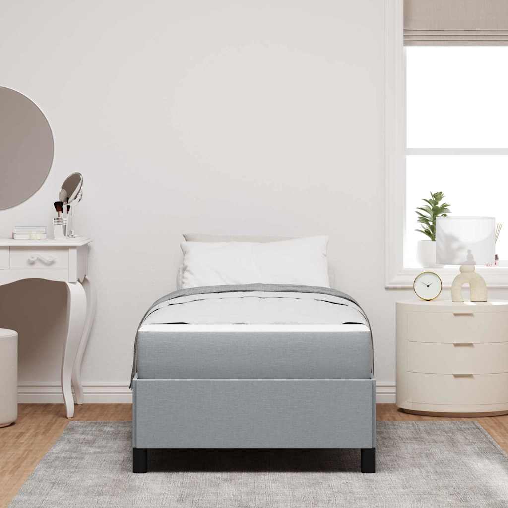 Letto a molle Grigio chiaro 90 x 200 cm Tessuto