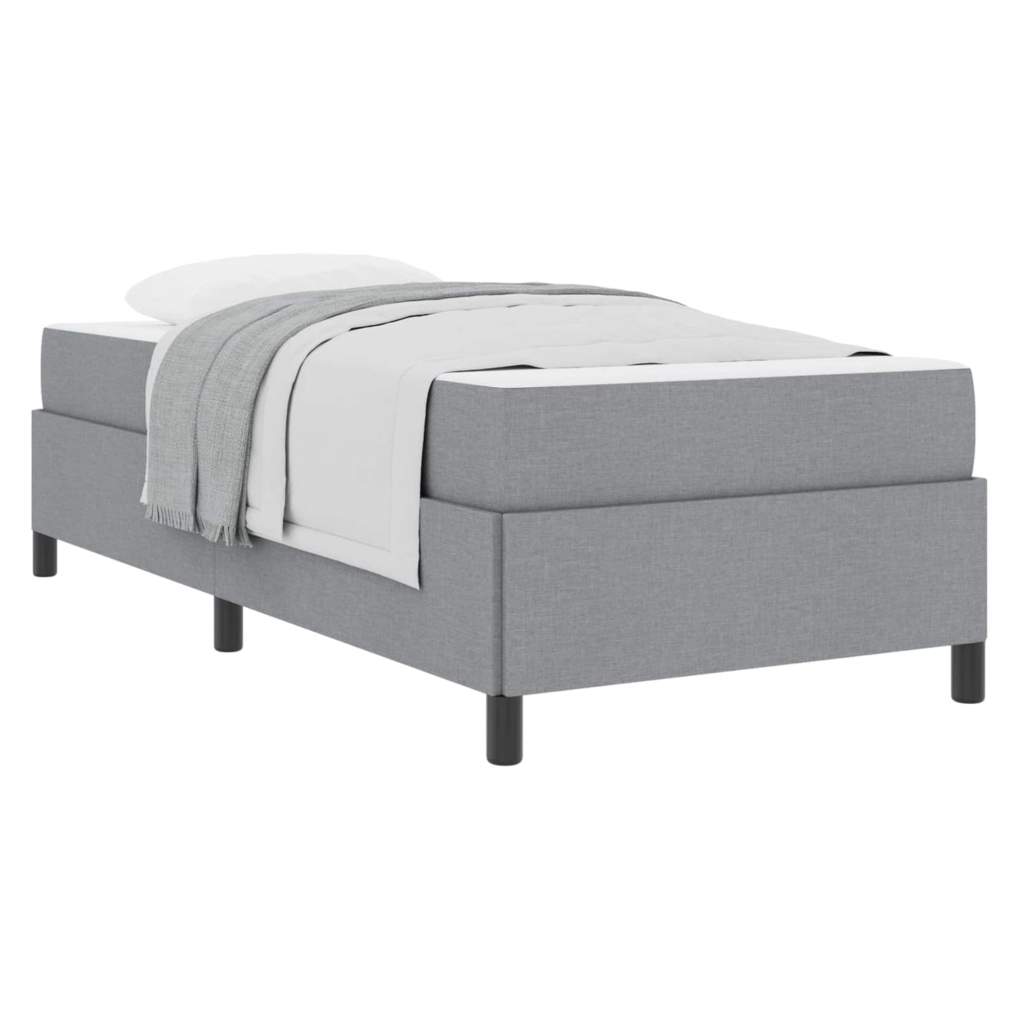 Letto a molle Grigio chiaro 90 x 200 cm Tessuto