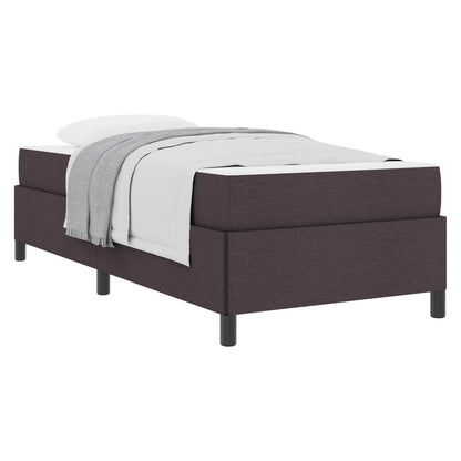 Letto a molle Marrone Scuro 90 x 200 cm Tessuto