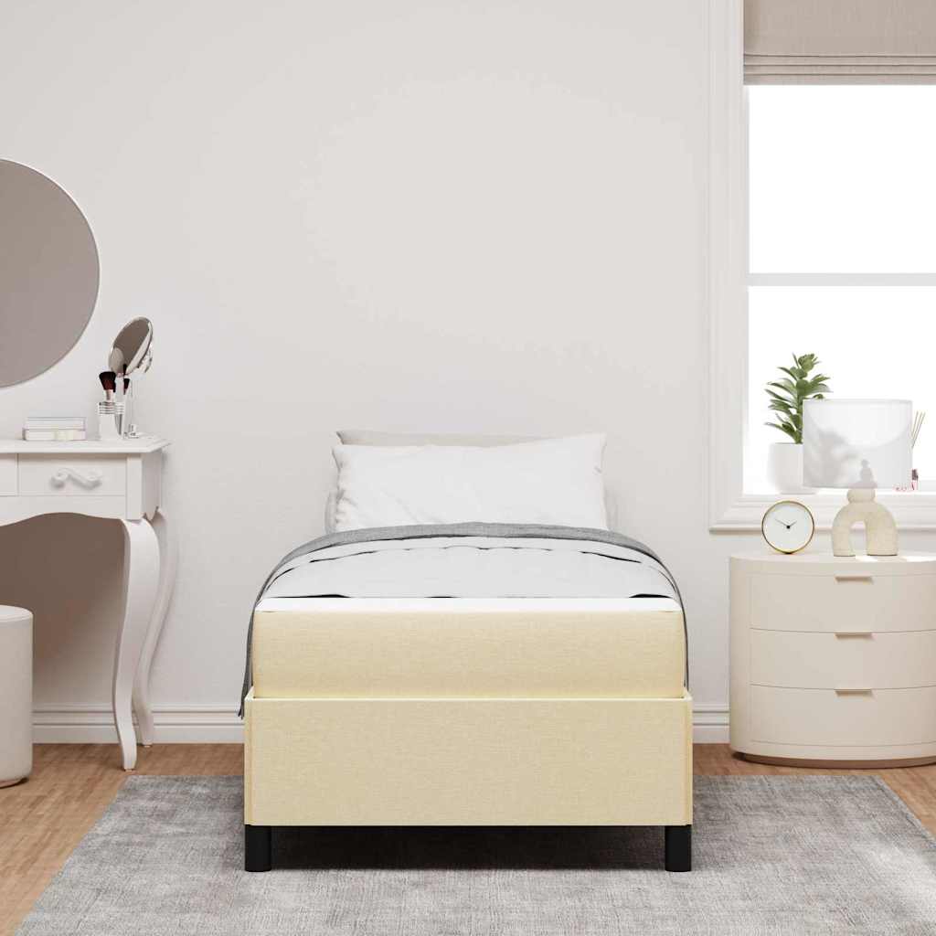 Letto a molle Crema 90 x 200 cm Tessuto