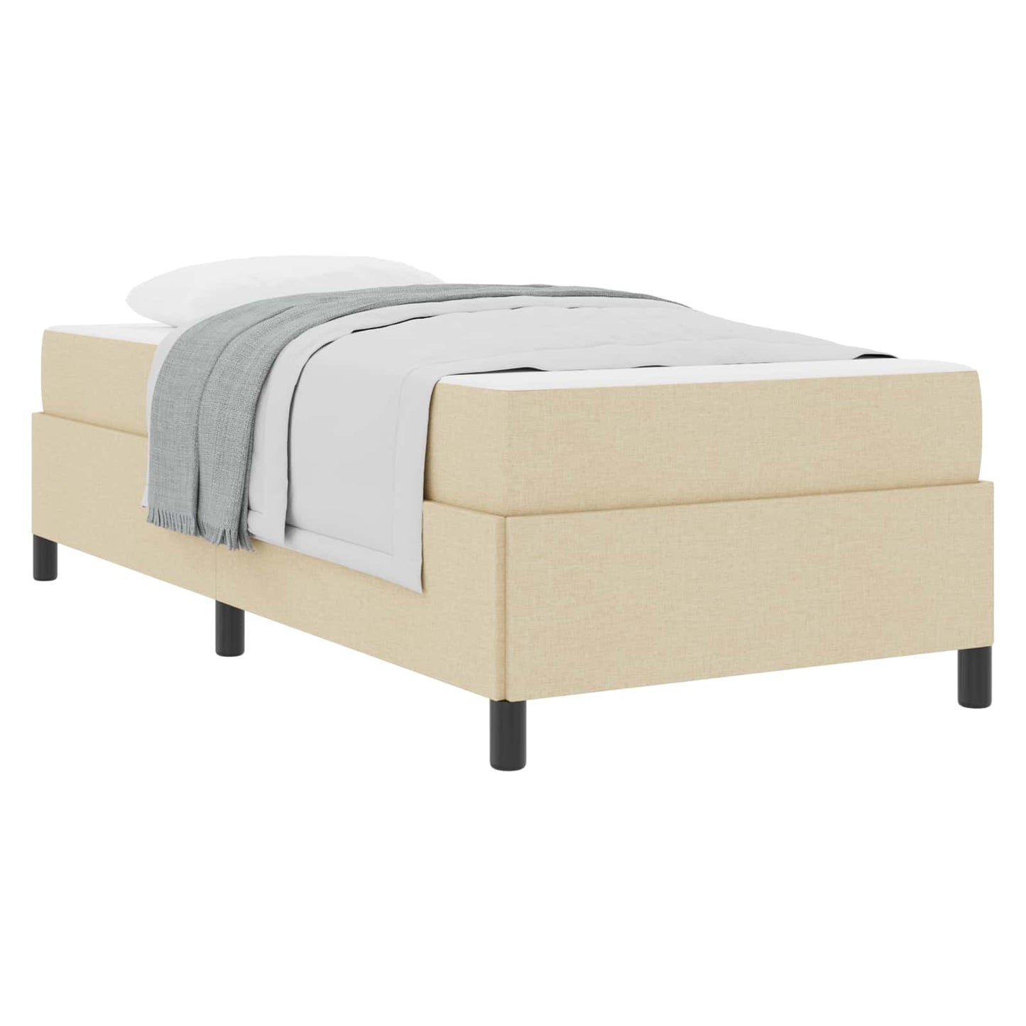 Letto a molle Crema 90 x 200 cm Tessuto