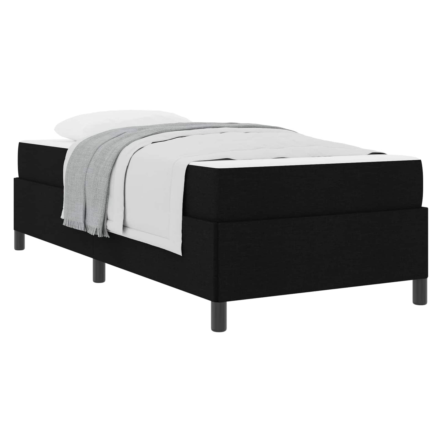 Letto a molle Nero 100 x 200 cm Tessuto