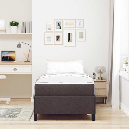 Letto a molle Marrone Scuro 100 x 200 cm Tessuto