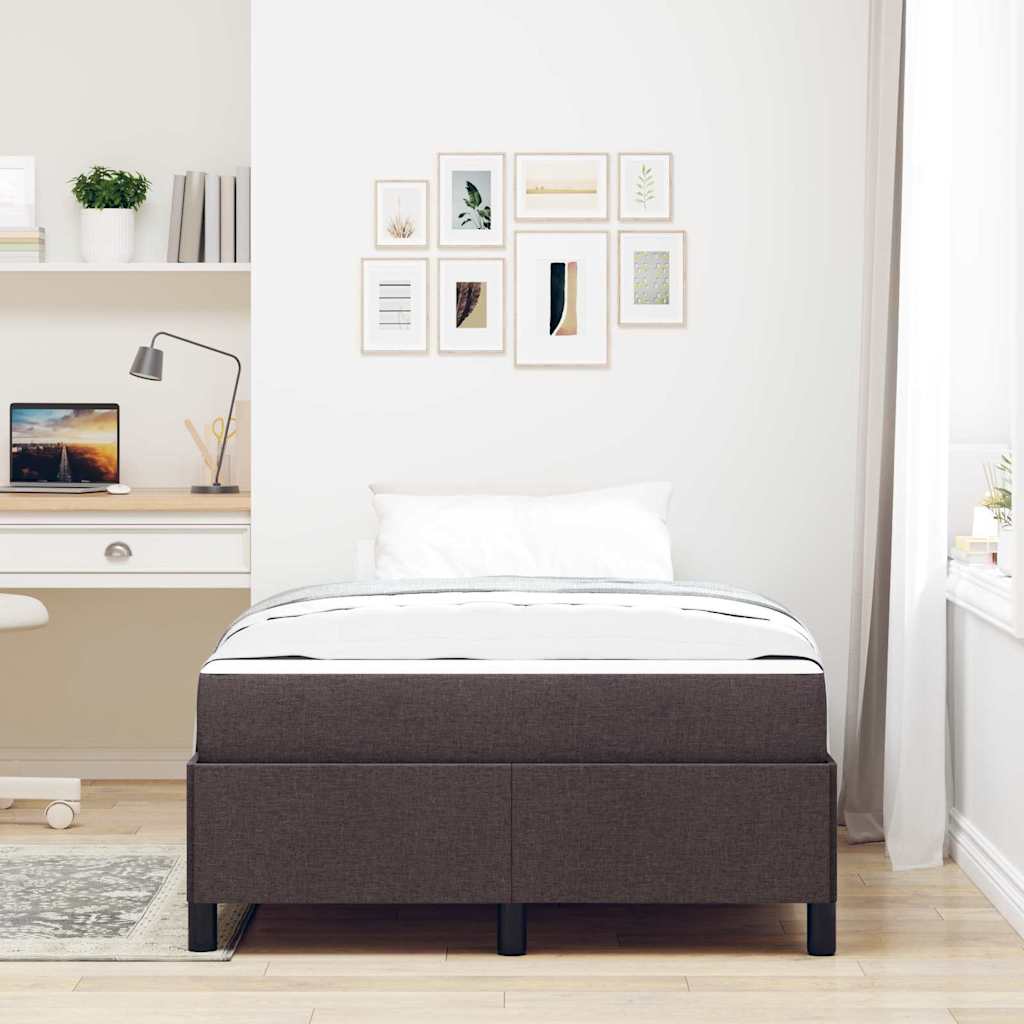 Letto a molle Marrone Scuro 120 x 190 cm Tessuto