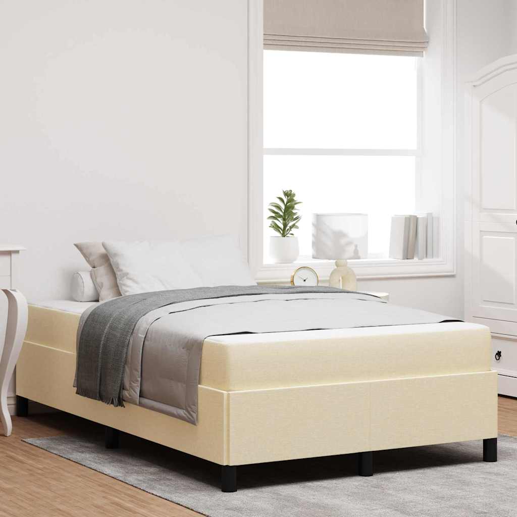 Letto a molle Crema 120 x 190 cm Tessuto