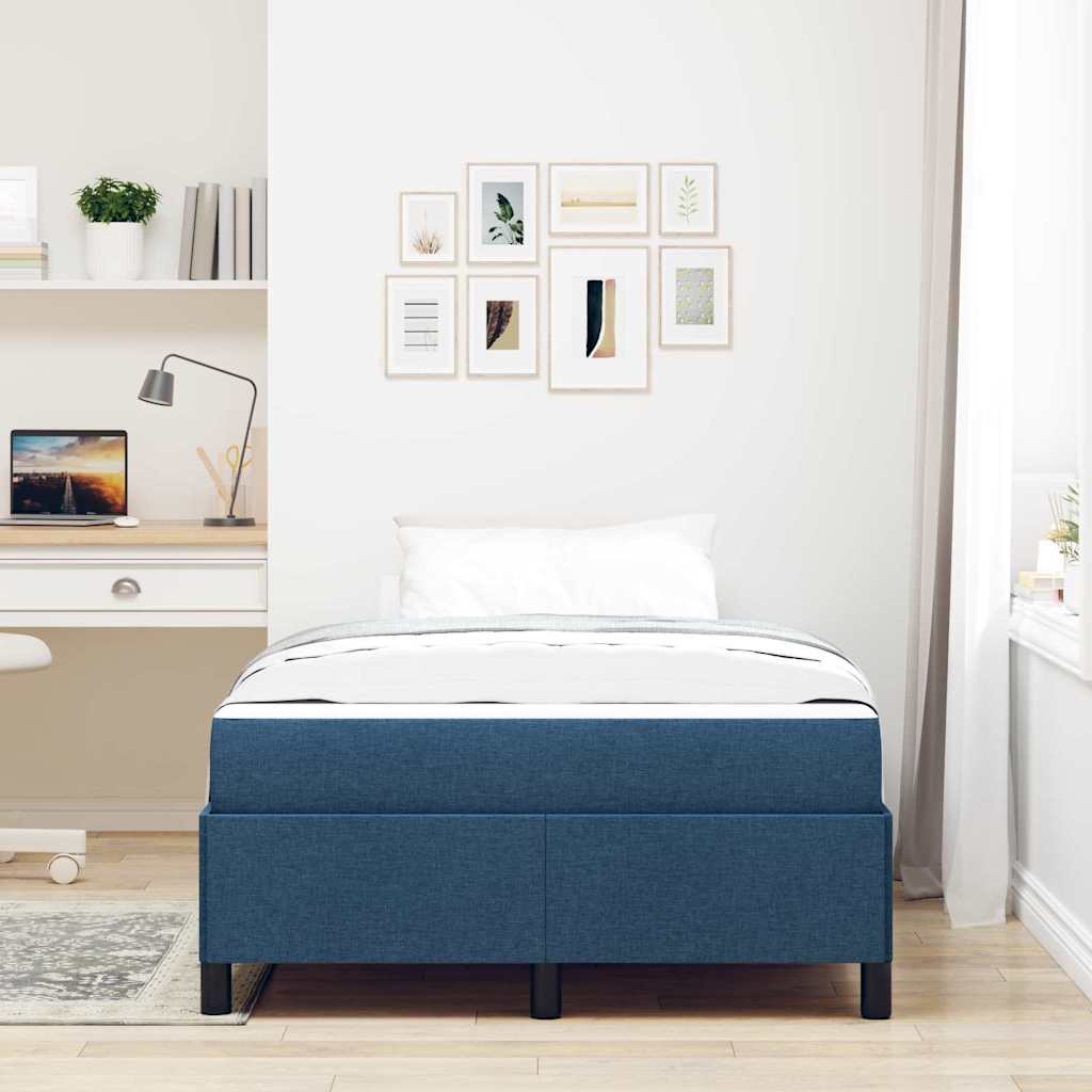Letto a molle Blu 120 x 190 cm Tessuto
