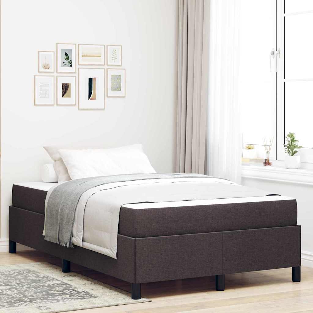 Letto a molle Marrone Scuro 120 x 200 cm Tessuto