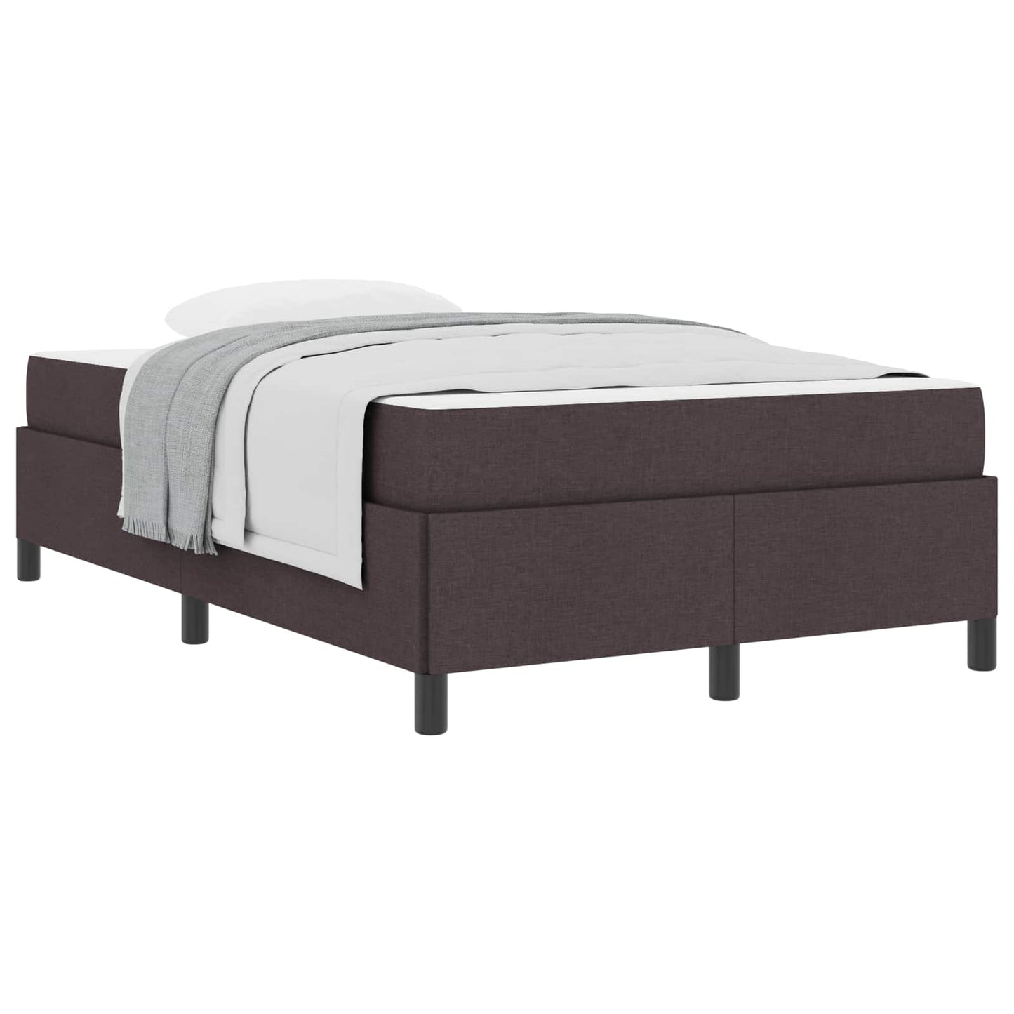Letto a molle Marrone Scuro 120 x 200 cm Tessuto