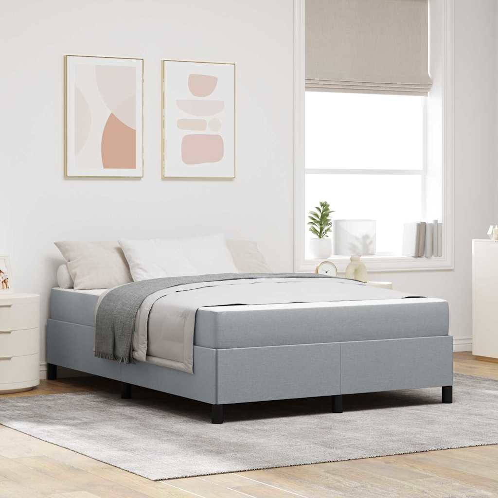 Letto a molle con materasso Grigio chiaro 140 x 190 cm Tessuto