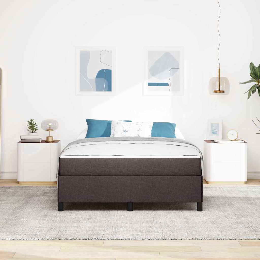 Letto a molle Marrone Scuro 140 x 200 cm Tessuto