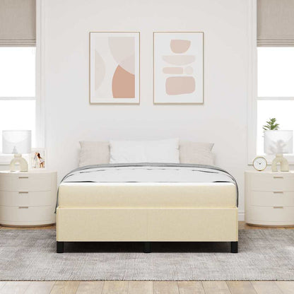 Letto a molle Crema 140 x 200 cm Tessuto