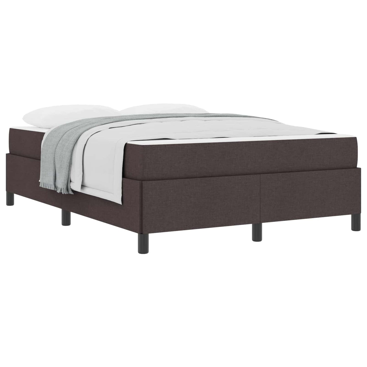 Letto a molle Marrone Scuro 160 x 200 cm Tessuto