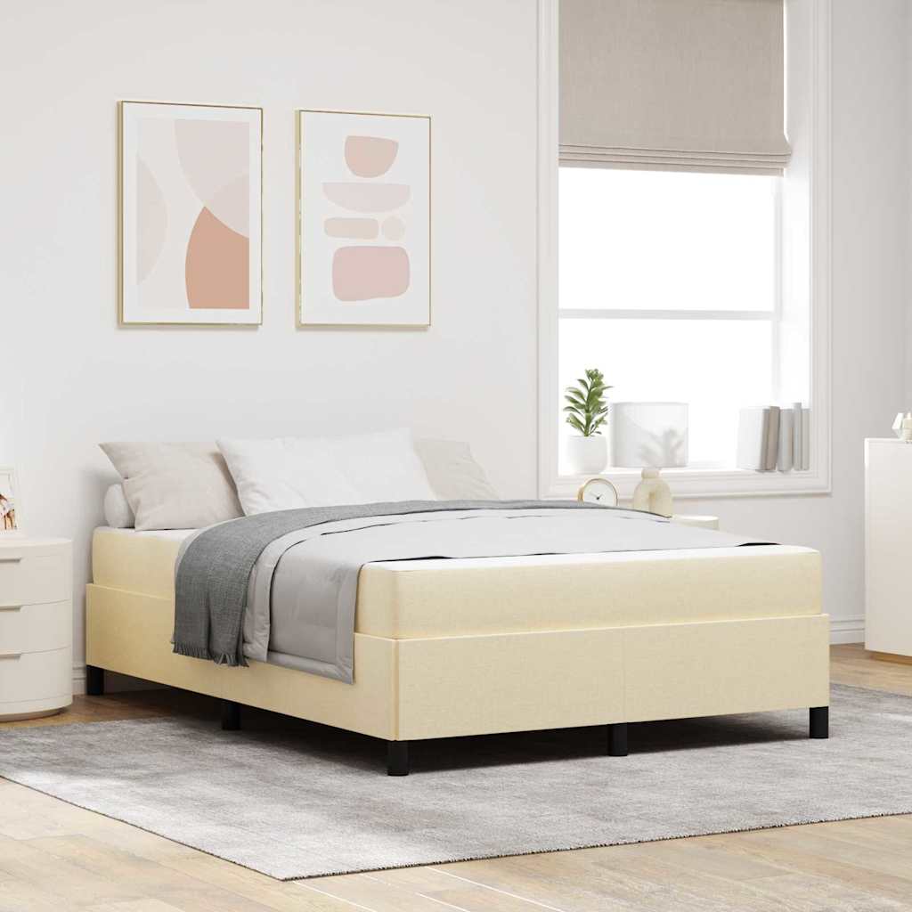 Letto a molle Crema 160 x 200 cm Tessuto