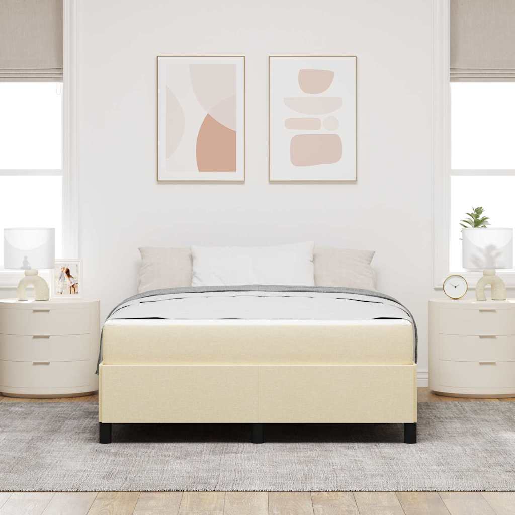 Letto a molle Crema 160 x 200 cm Tessuto