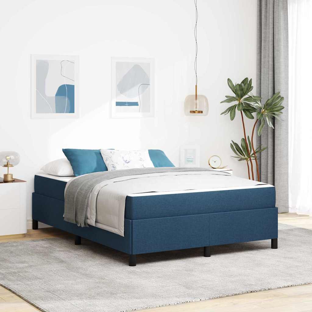 Letto a molle Blu 160 x 200 cm Tessuto