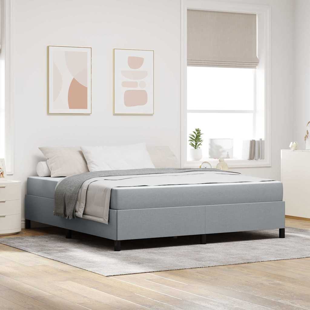 Letto a molle Grigio chiaro 180 x 200 cm Tessuto