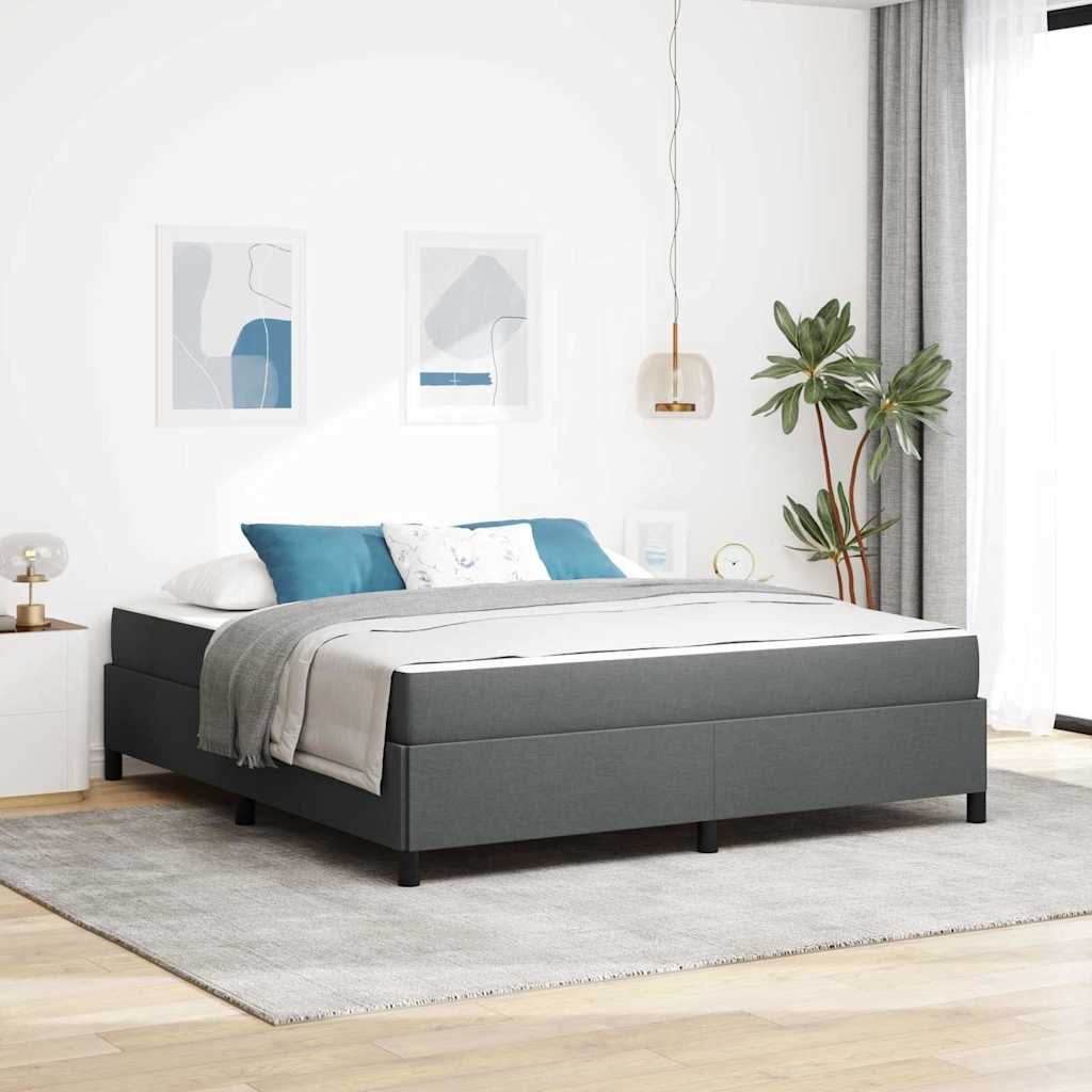 Letto a molle Grigio scuro 180 x 200 cm Tessuto