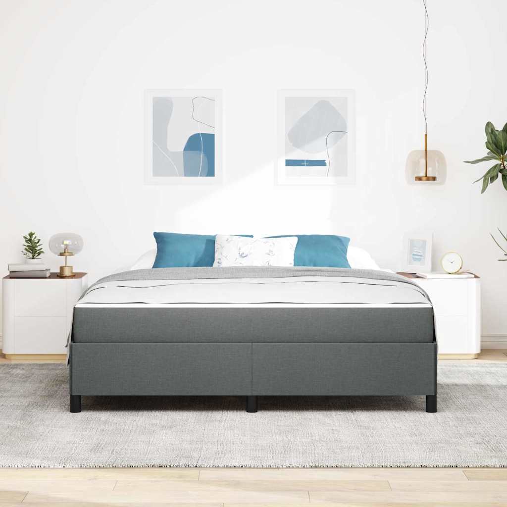 Letto a molle Grigio scuro 180 x 200 cm Tessuto