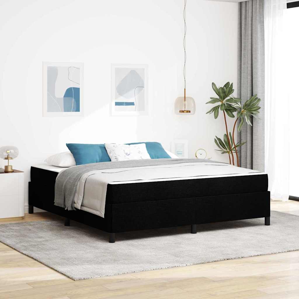 Letto a molle Nero 180 x 200 cm Tessuto