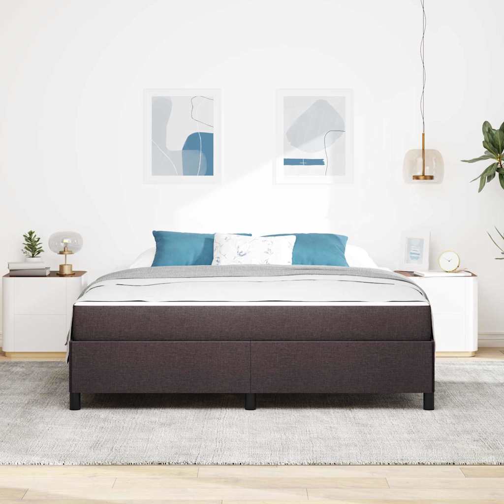 Letto a molle Marrone Scuro 180 x 200 cm Tessuto