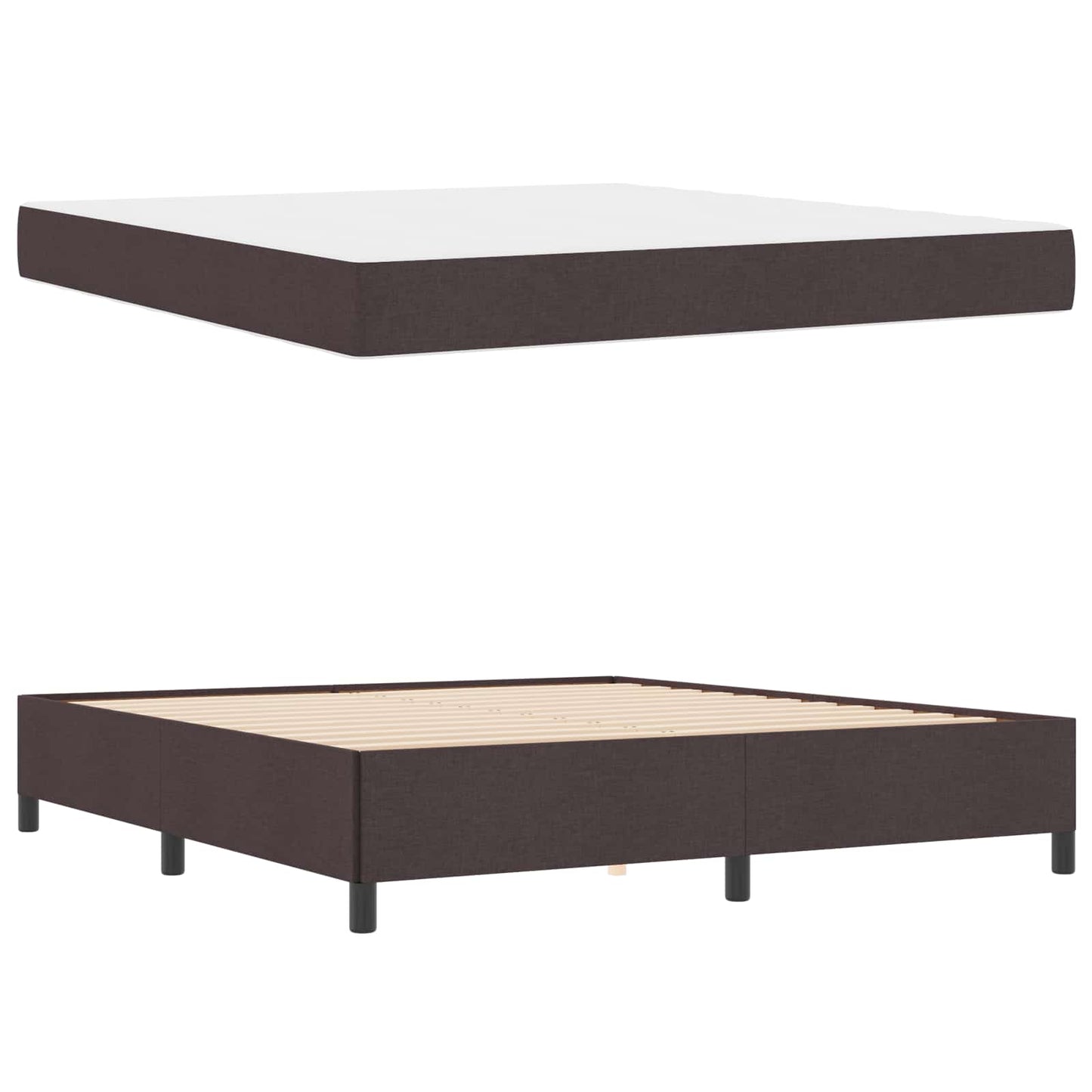Letto a molle Marrone Scuro 180 x 200 cm Tessuto