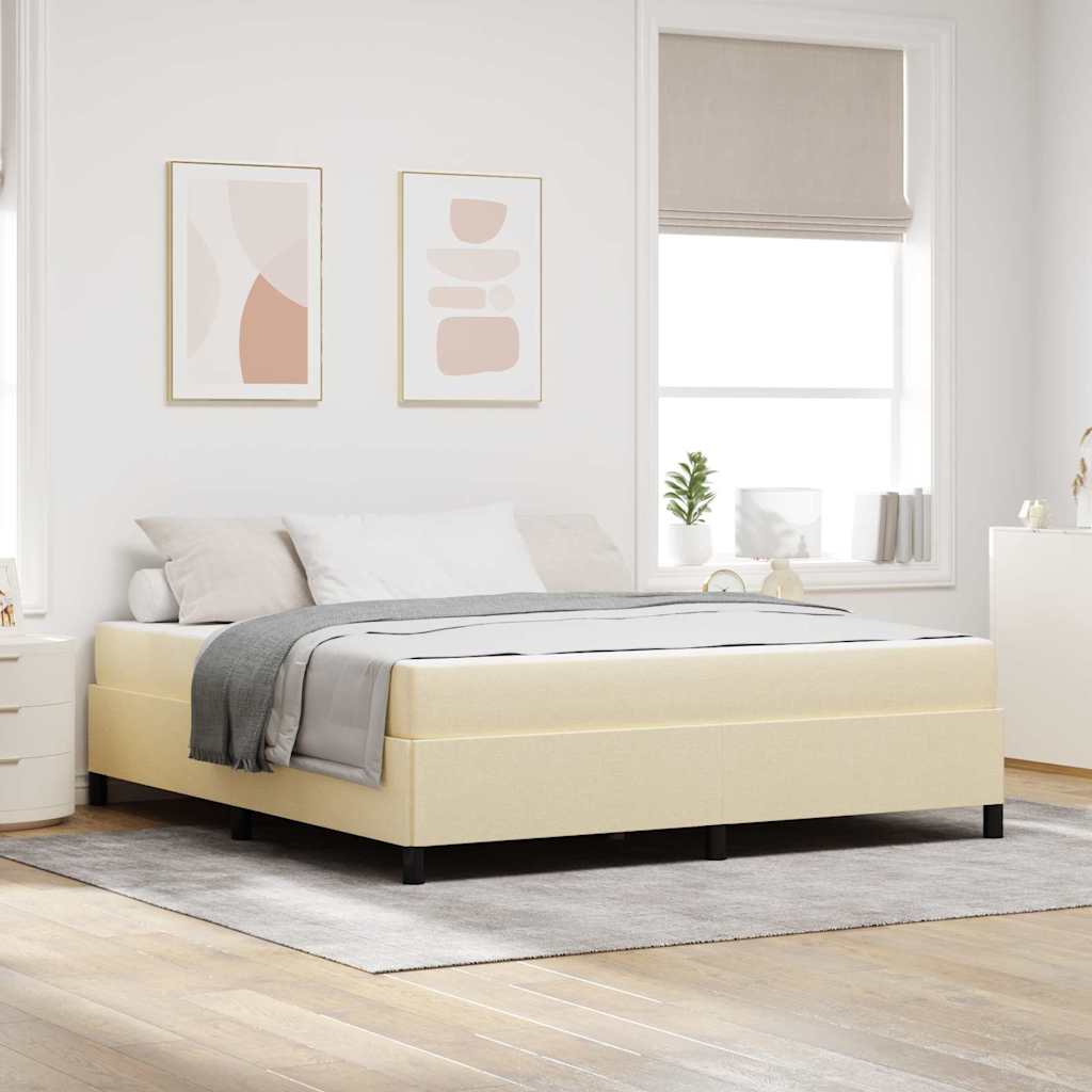 Letto a molle Crema 180 x 200 cm Tessuto