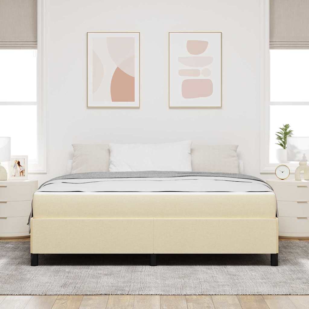 Letto a molle Crema 180 x 200 cm Tessuto