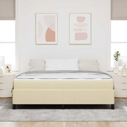 Letto a molle Crema 180 x 200 cm Tessuto