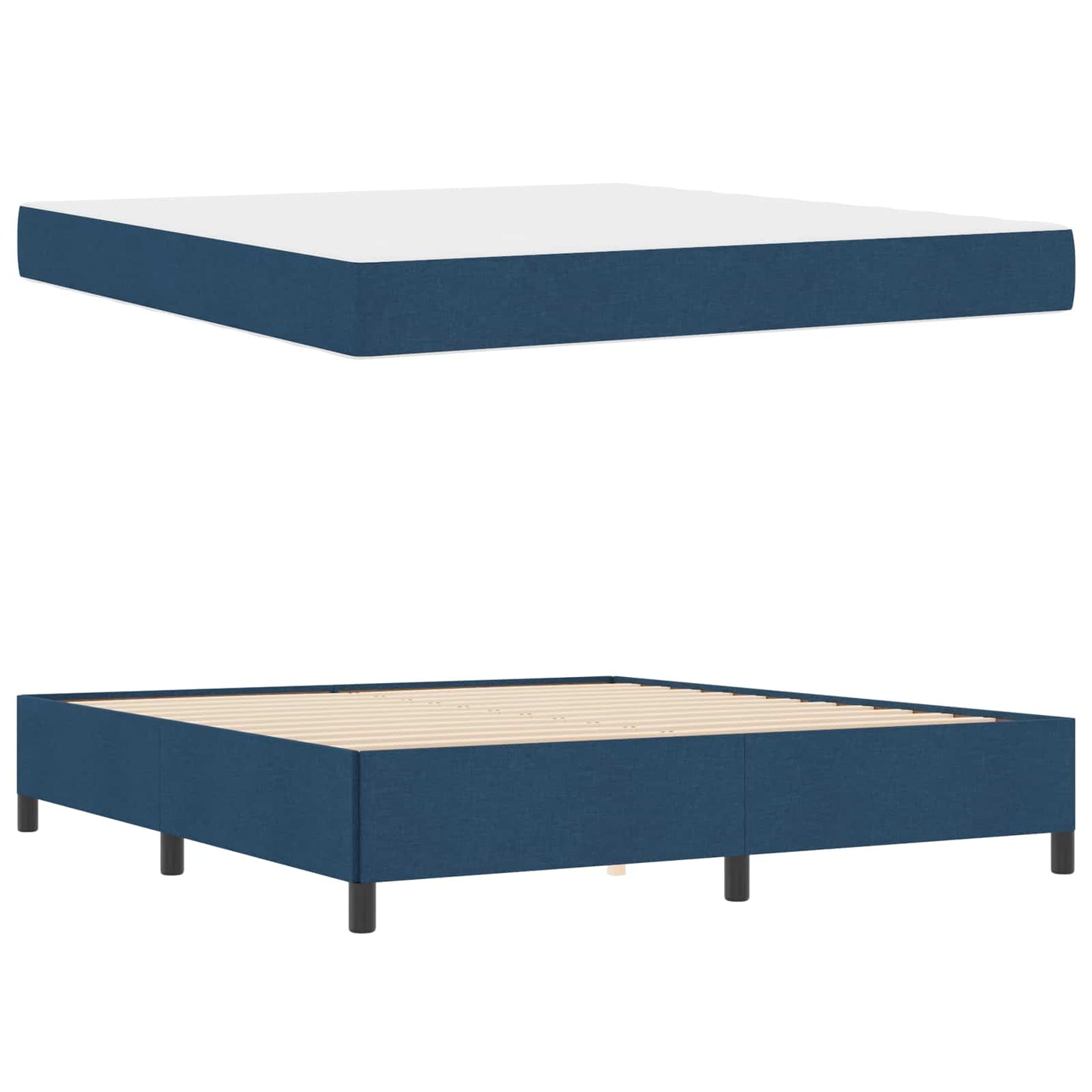 Letto a molle Blu 180 x 200 cm Tessuto